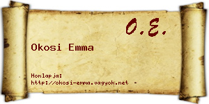 Okosi Emma névjegykártya